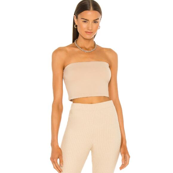 Susana Monaco Tops - NWT Susana Monaco Womens Tan Parchment Strapless Crop Top Size L